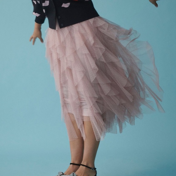 Anthropologie Pink Tulle ballerina skirt tiers NWT S 8-10 - Picture 5 of 12